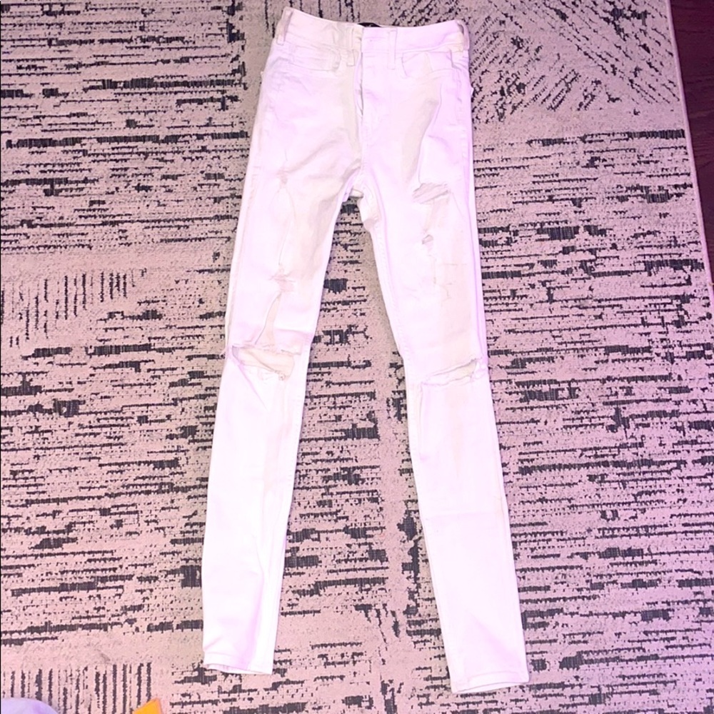 White Hollister high-rise skinny jeans